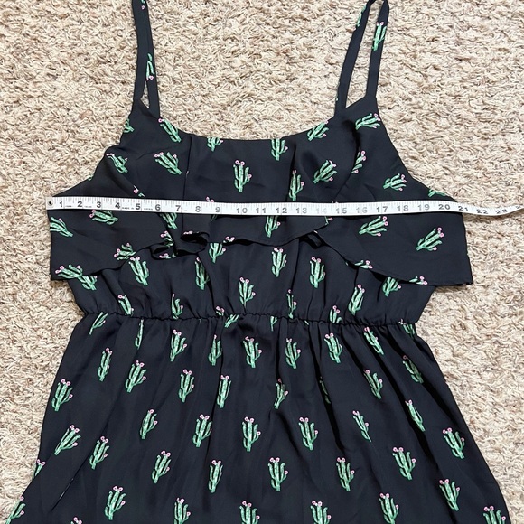 [Torrid] Chiffon Black Green Cactus Print Ruffle Babydoll Blouse Summer Beach 3X - Picture 12 of 12